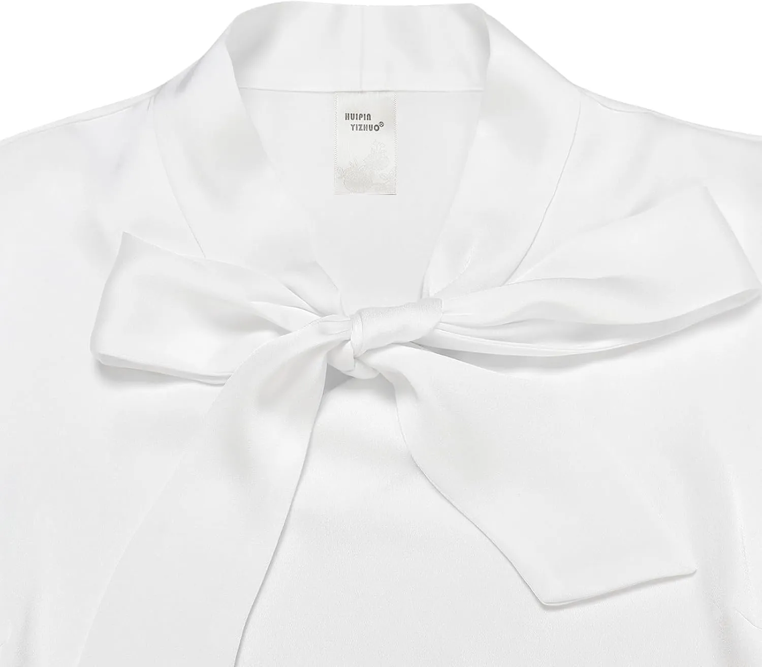 2025 Elegant Summer Women's Bow Collar Ruffle Short Sove Shirt Casual Shirt Top