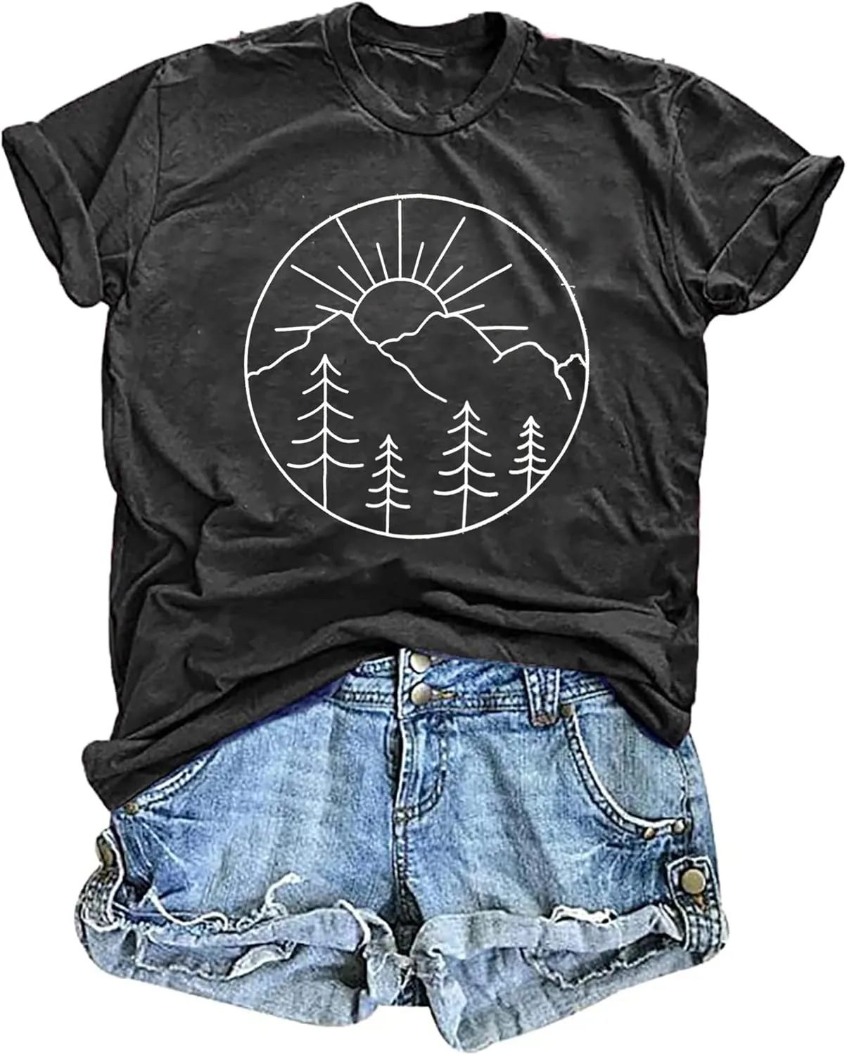 Adventure Tshirt Women Mountain Shirts Hiking Graphic Tees Summer Outdoor Casual Vacation Tops