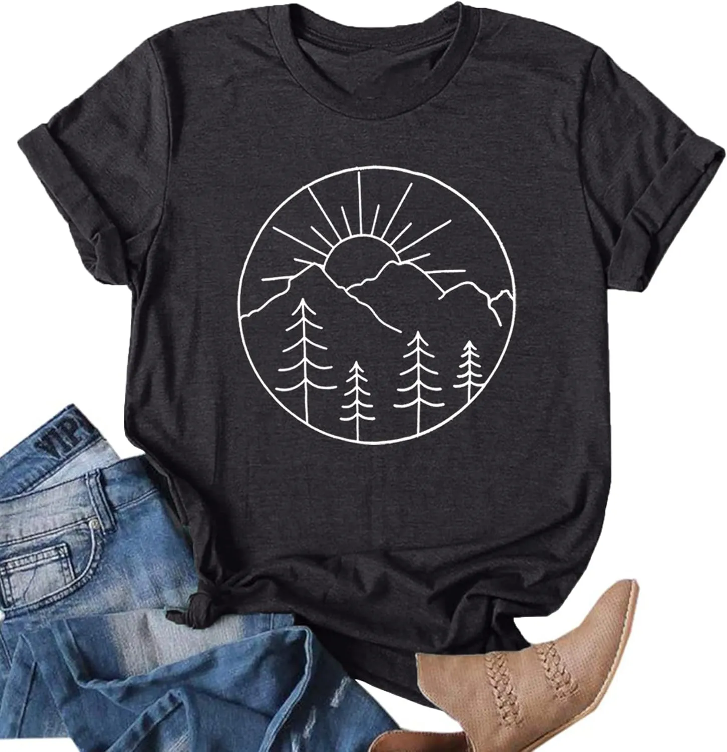 Adventure Tshirt Women Mountain Shirts Hiking Graphic Tees Summer Outdoor Casual Vacation Tops