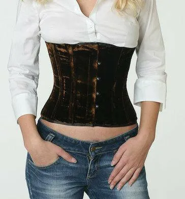 Authentic steel-boned velvet waist corset, different colors