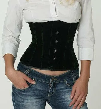 Authentic steel-boned velvet waist corset, different colors