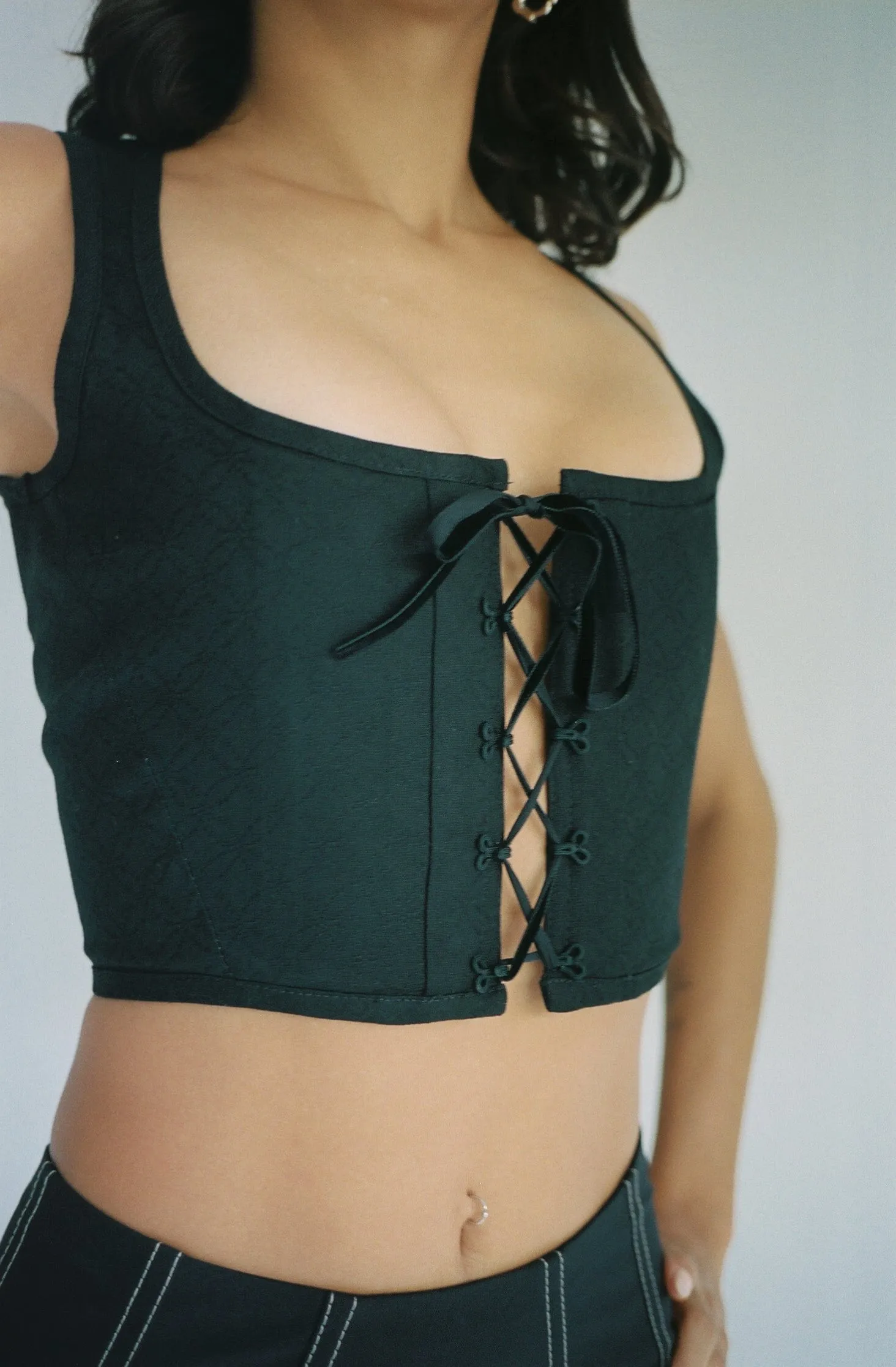 Black Brocade Corset