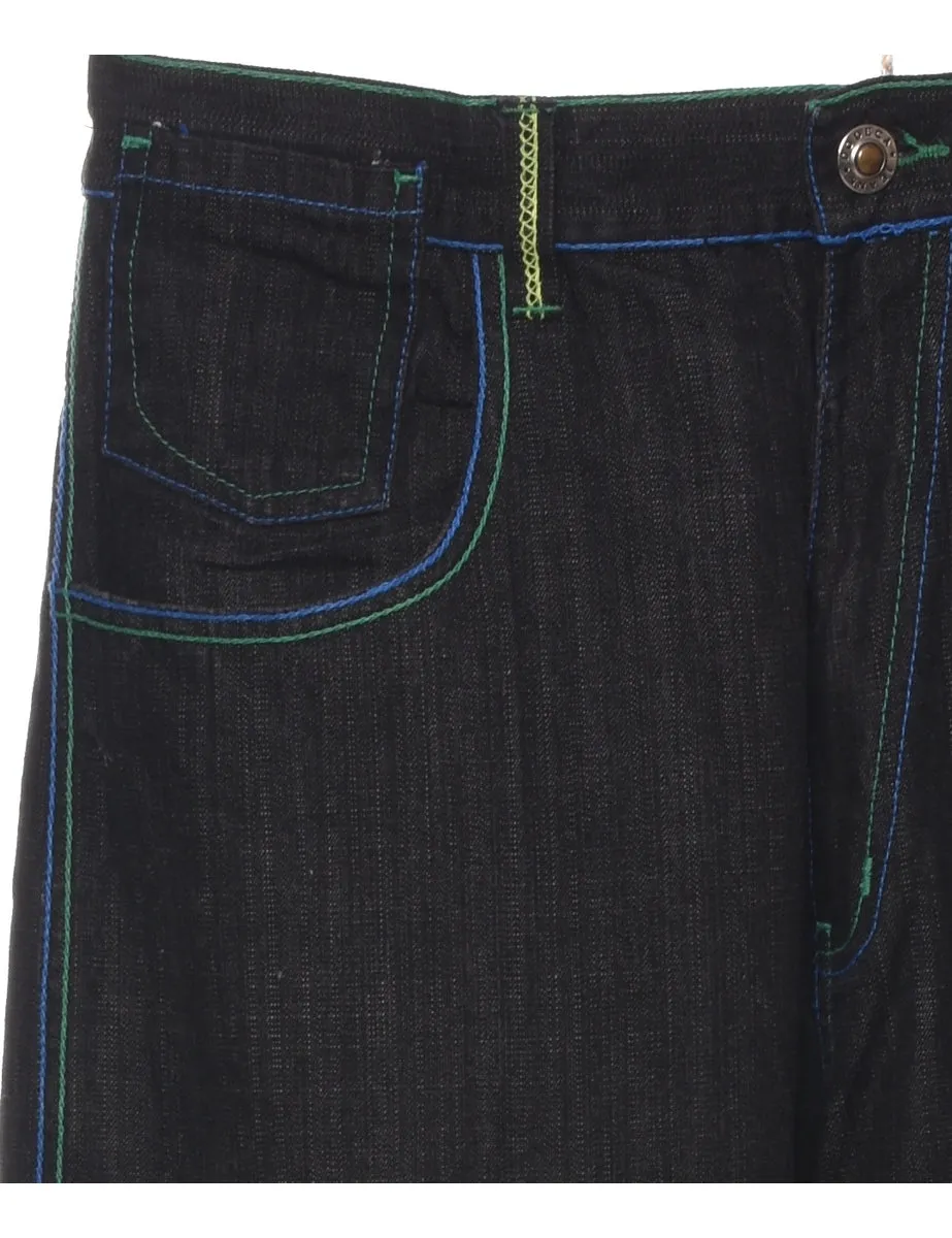 Black Straight Fit Y2K Style Jeans - W38 L32