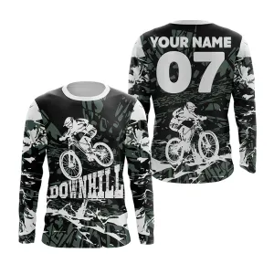 Camo Downhill MTB 3D Long Sleeve Mens Mountain Bike Gear Kids Customized Cycling Jersey Boys Girls