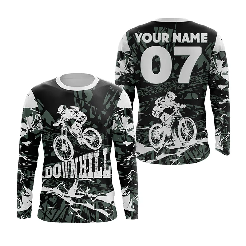 Camo Downhill MTB 3D Long Sleeve Mens Mountain Bike Gear Kids Customized Cycling Jersey Boys Girls