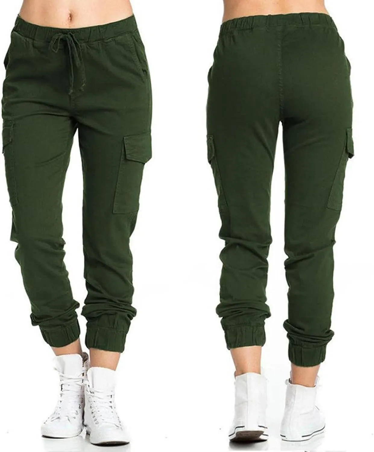 Cargo Joggers for Women Drawstring Lightweight Tapered Hiking Pants Stretch Casual Baggy Cargo Pants with Pockets