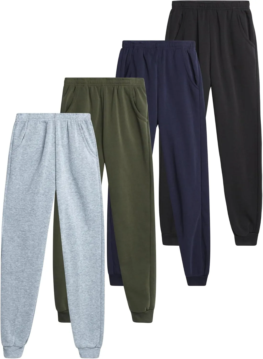 Coney Island Boys Sweatpants - 4 Pack Athletic Sweat Pants with Pocket Soft Boys Joggers Kids Sweatpants (Sizes 5-16)