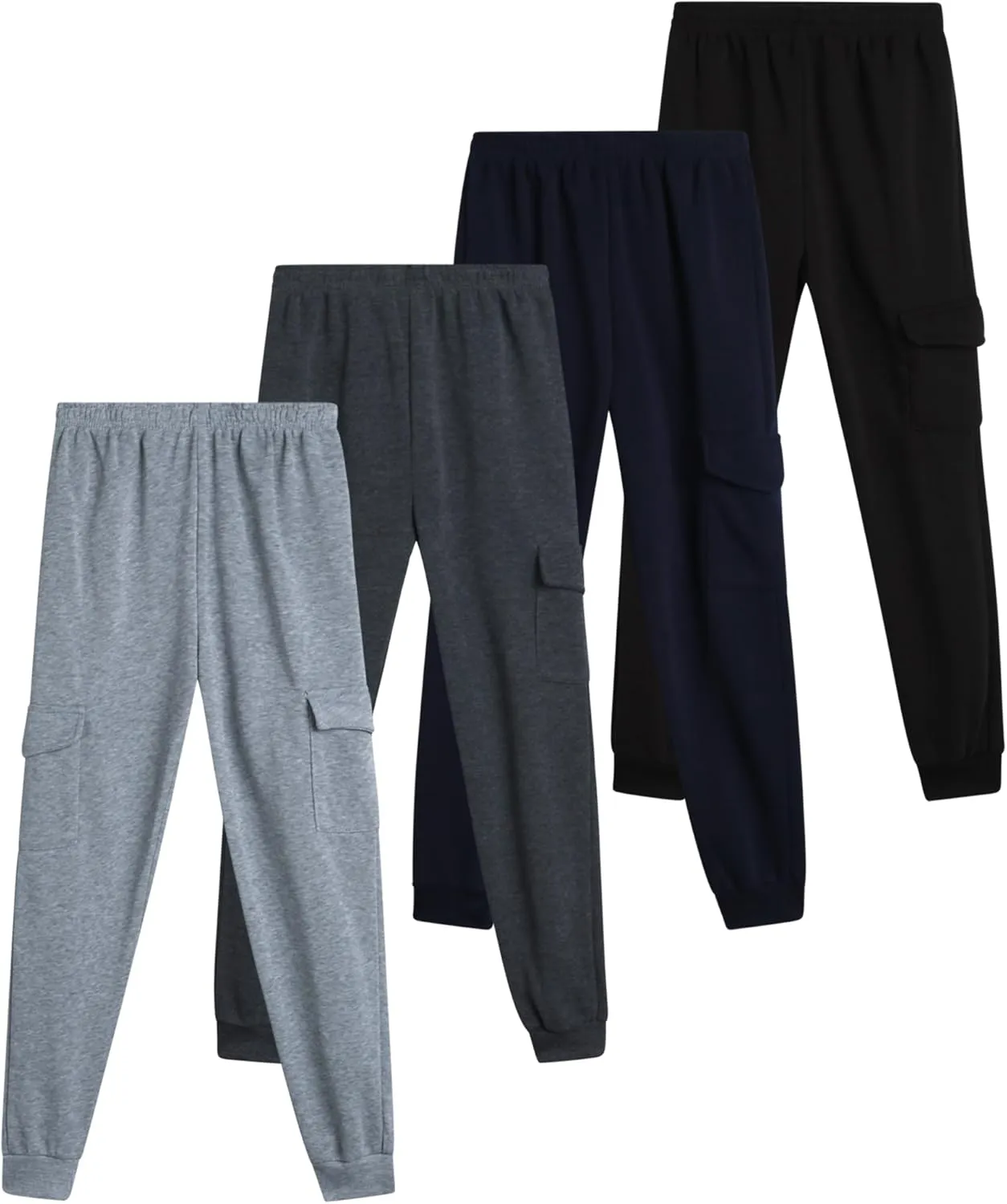 Coney Island Boys Sweatpants - 4 Pack Athletic Sweat Pants with Pocket Soft Boys Joggers Kids Sweatpants (Sizes 5-16)