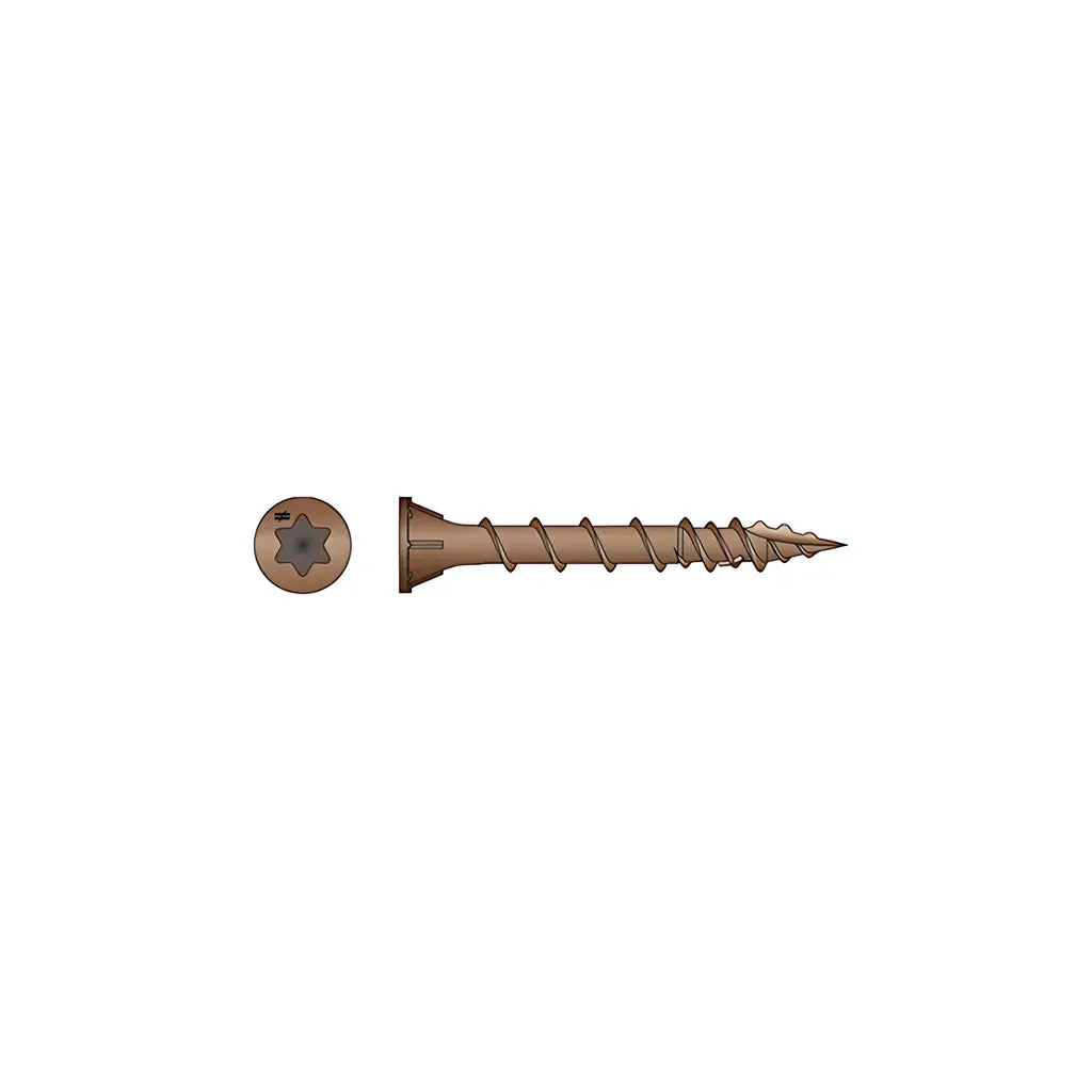 Deck-Drive DSV WOOD Screw - #8 x 1-1/4 in. T-25, Flat Head, Quik Guard®, Red (1 lb.)