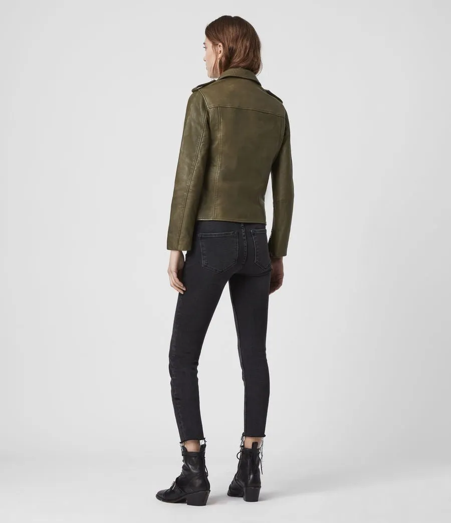 ELVA LEATHER BIKER JACKET