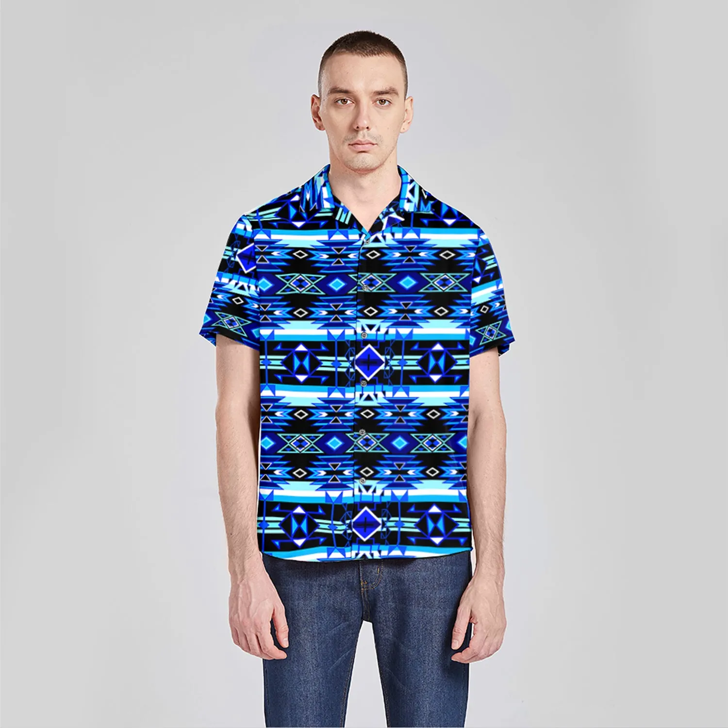 Force of Nature Winter Night Button Up Silk Shirt