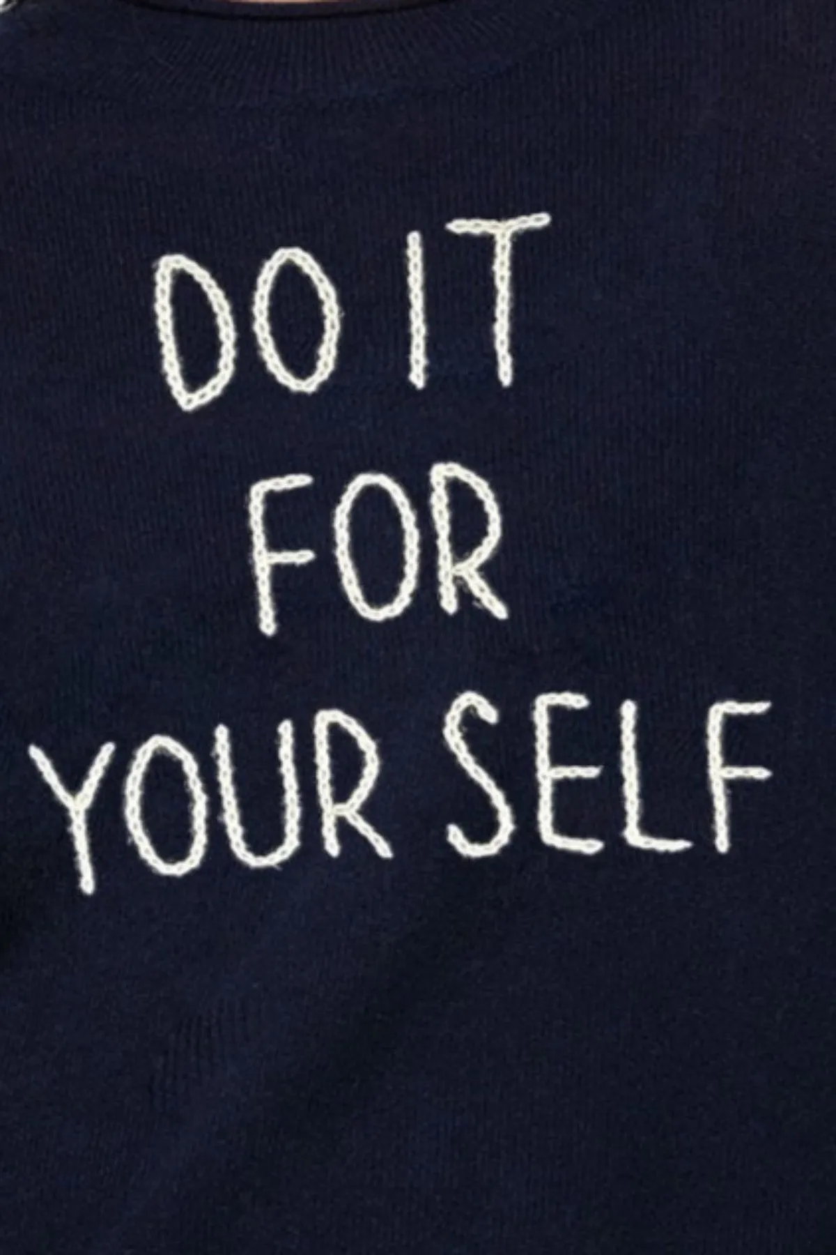 Funnel Neck Embroidery Cashmere Sweater |  Do It For Yourself