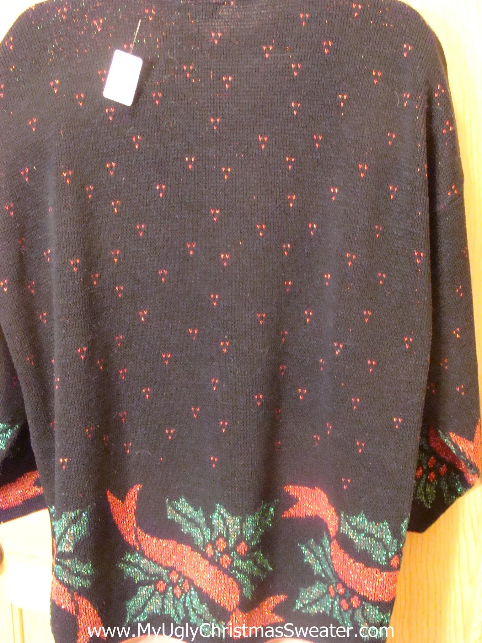 Funny 80s Christmas Sweater with Massive Wreath