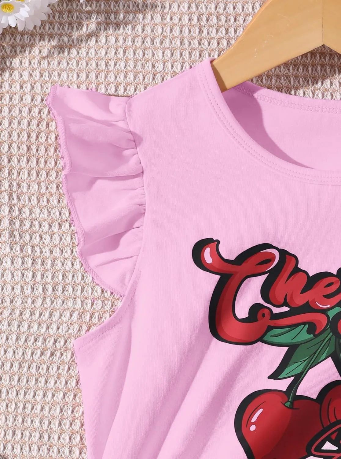 Girls' Graphic Tank Tops Kids Cute Summer Tops Casual Sleeveless Shirts