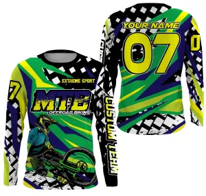 Green Mountain Extreme Sport Bike Long Sleeve Shirt Personalized Adult Kid MTB Jersey Cycling Gear Mens