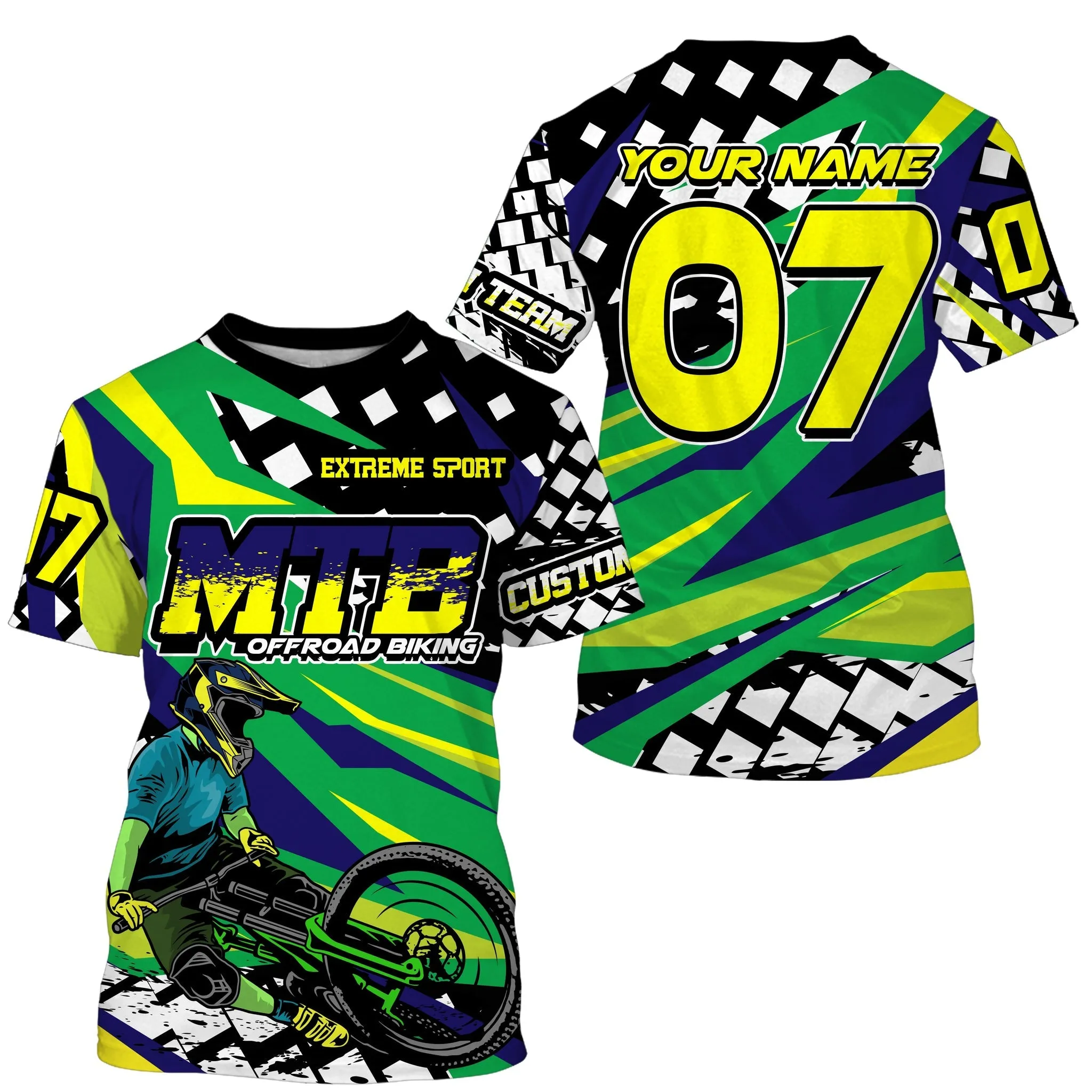 Green Mountain Extreme Sport Bike Long Sleeve Shirt Personalized Adult Kid MTB Jersey Cycling Gear Mens