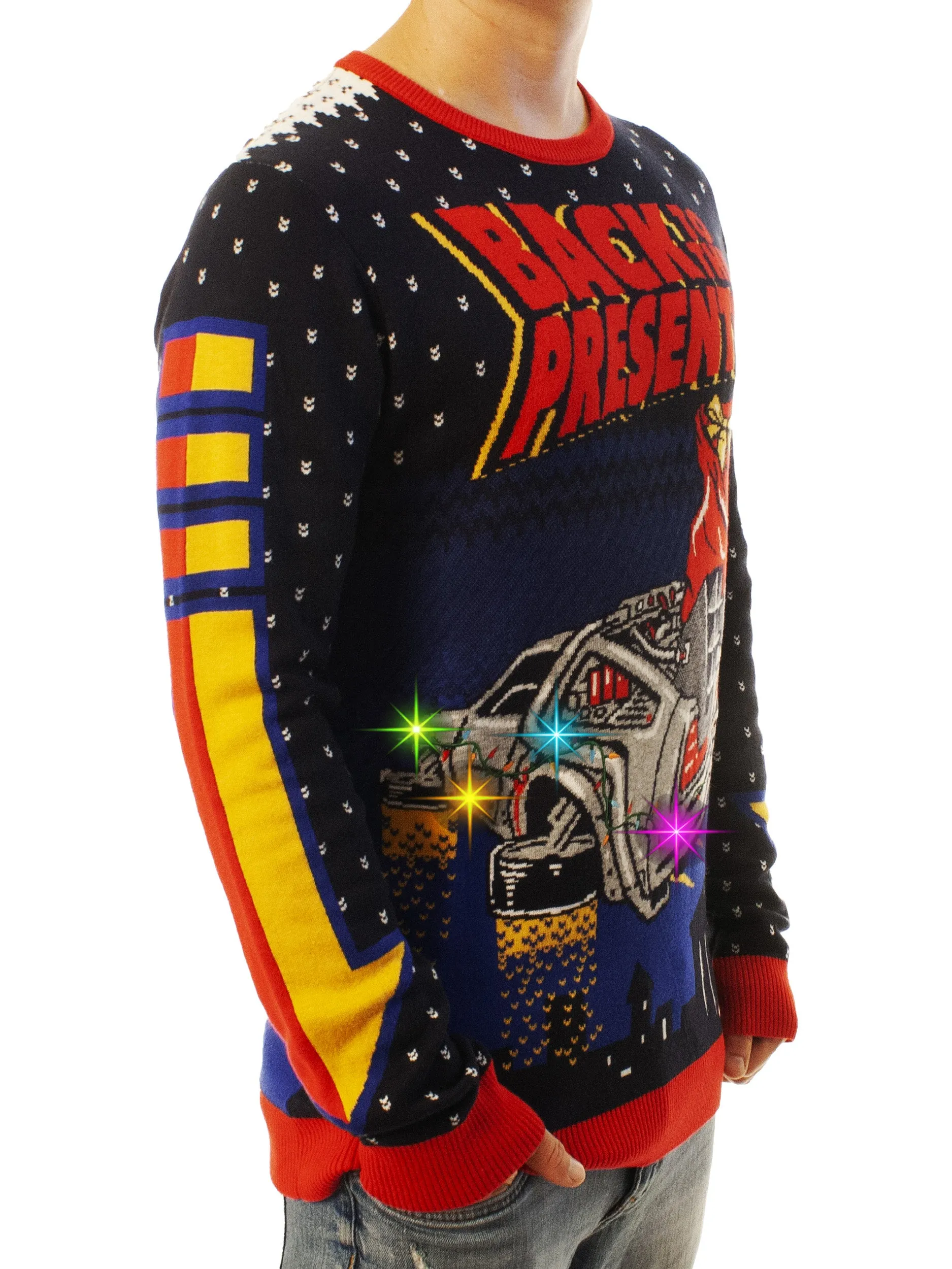 LIGHT UP- Back to the Presents | Ugly Christmas Sweater For Men & Women | Unisex Sizing