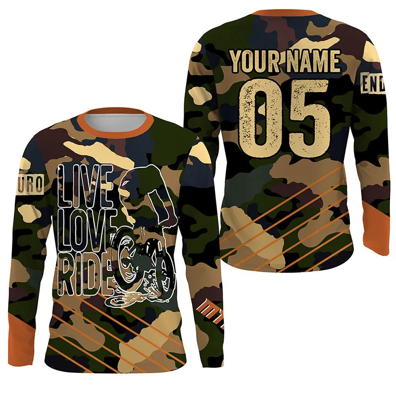 Love Live Ride Camo MTB Downhill Jersey Adult Kid Mountain Bike Long Sleeve Shirt Cycling Clothes