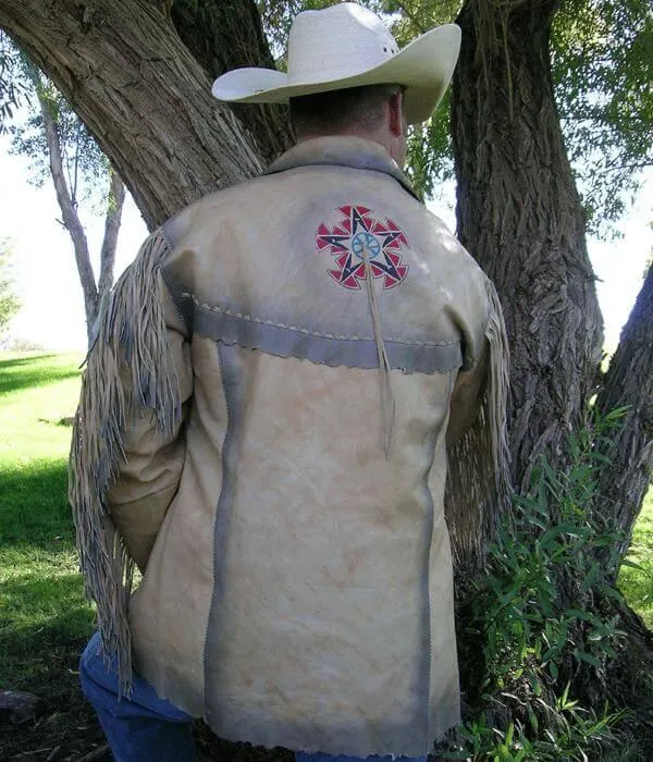 Maricopa Fringe Tan Leather Jacket Mens
