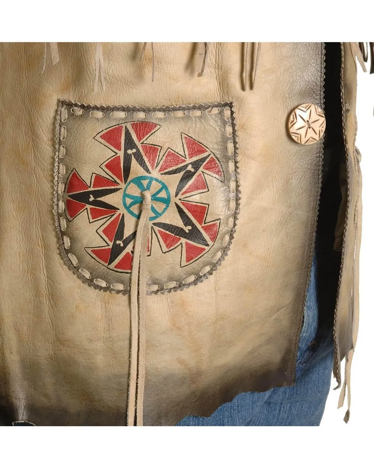 Maricopa Fringe Tan Leather Jacket Mens