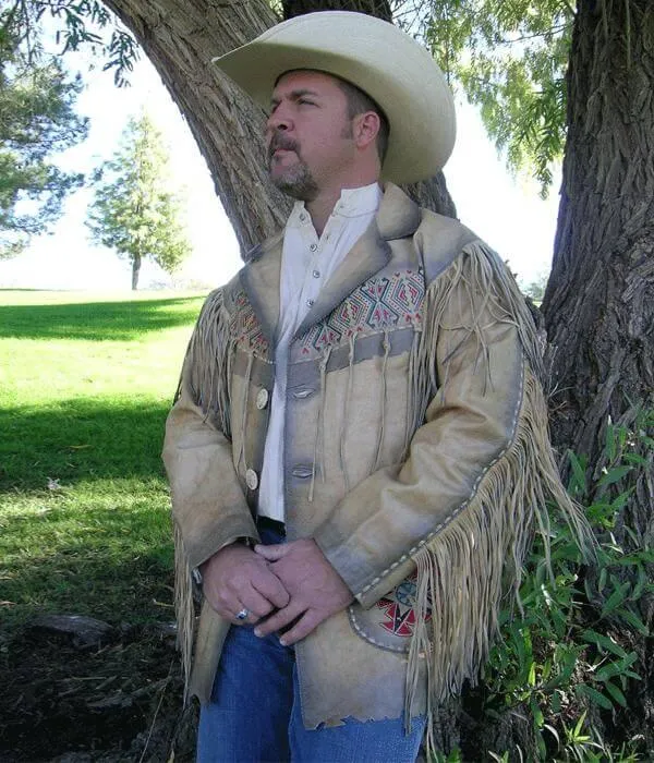Maricopa Fringe Tan Leather Jacket Mens