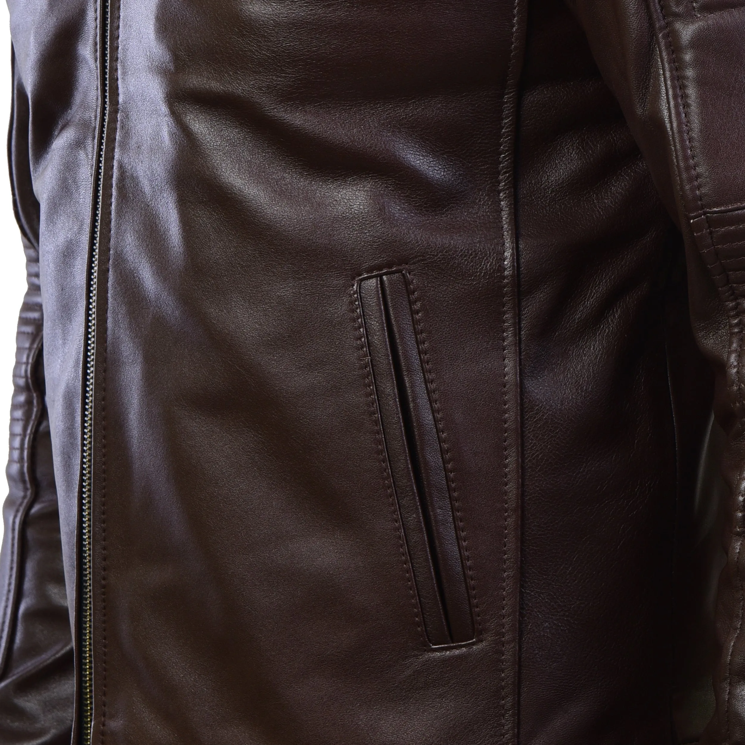 MENS LEATHER JACKET 410138(BROWN)