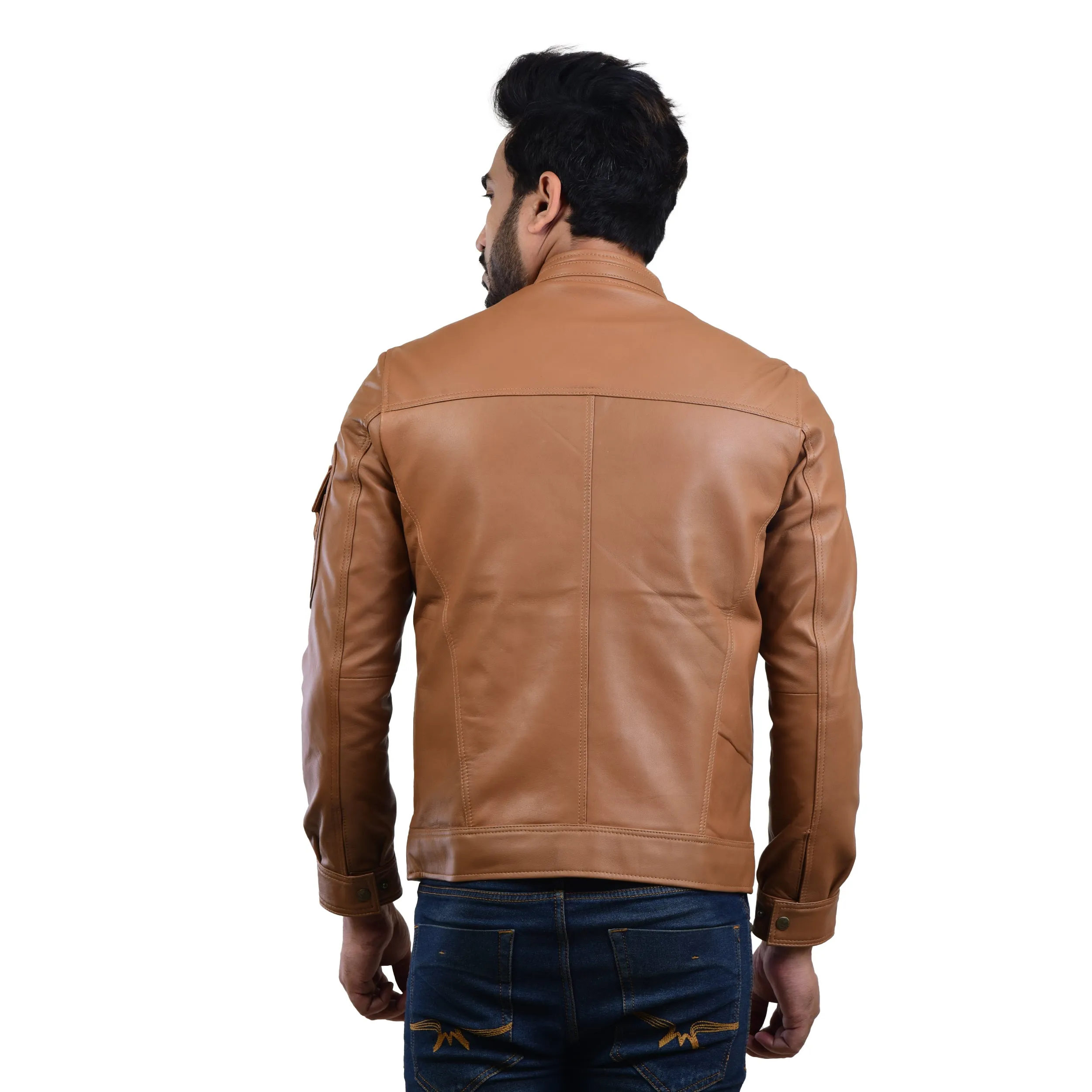 MENS LEATHER JACKET 410141(TAN)
