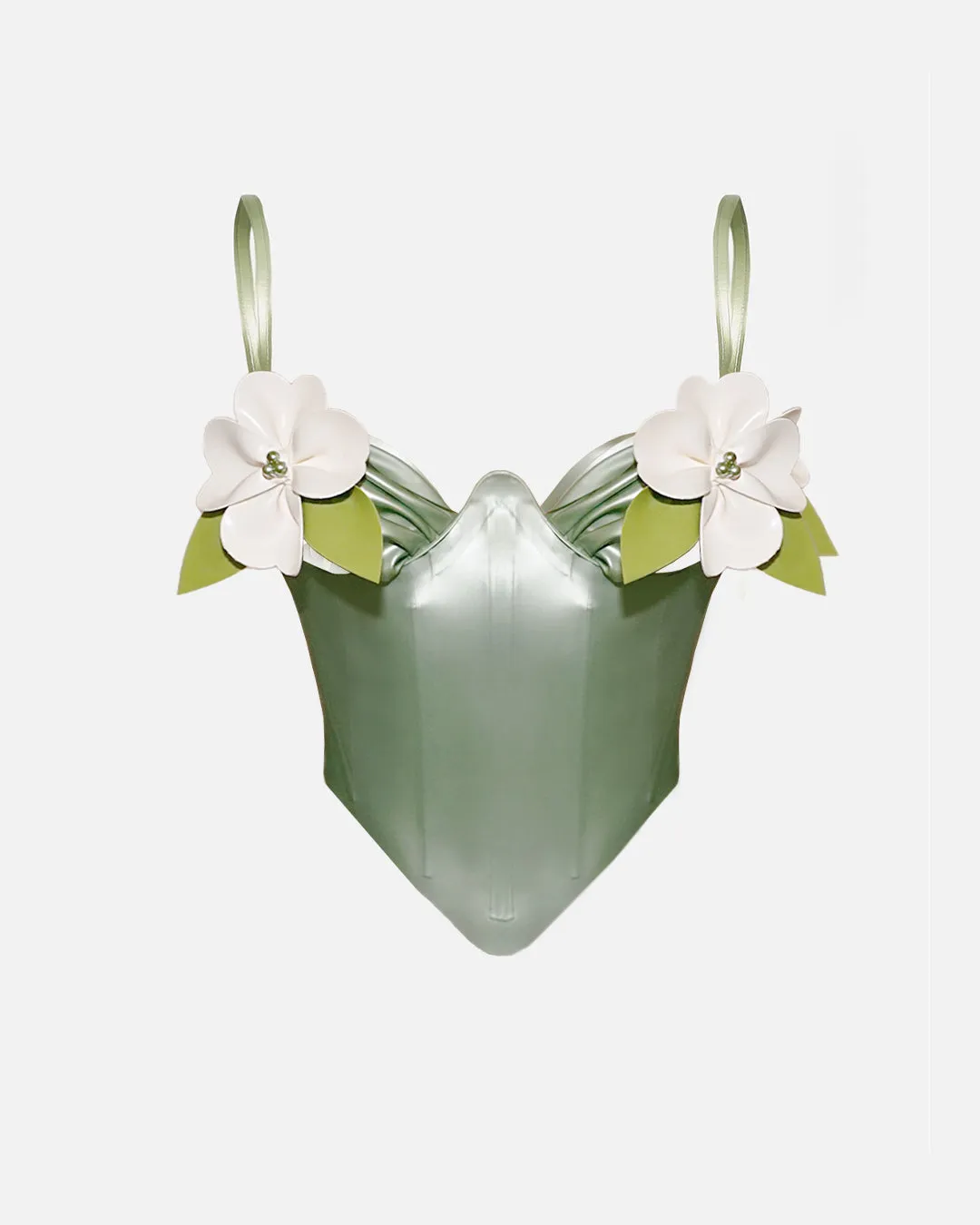 Miami Latex Corset Dollar Bill Green