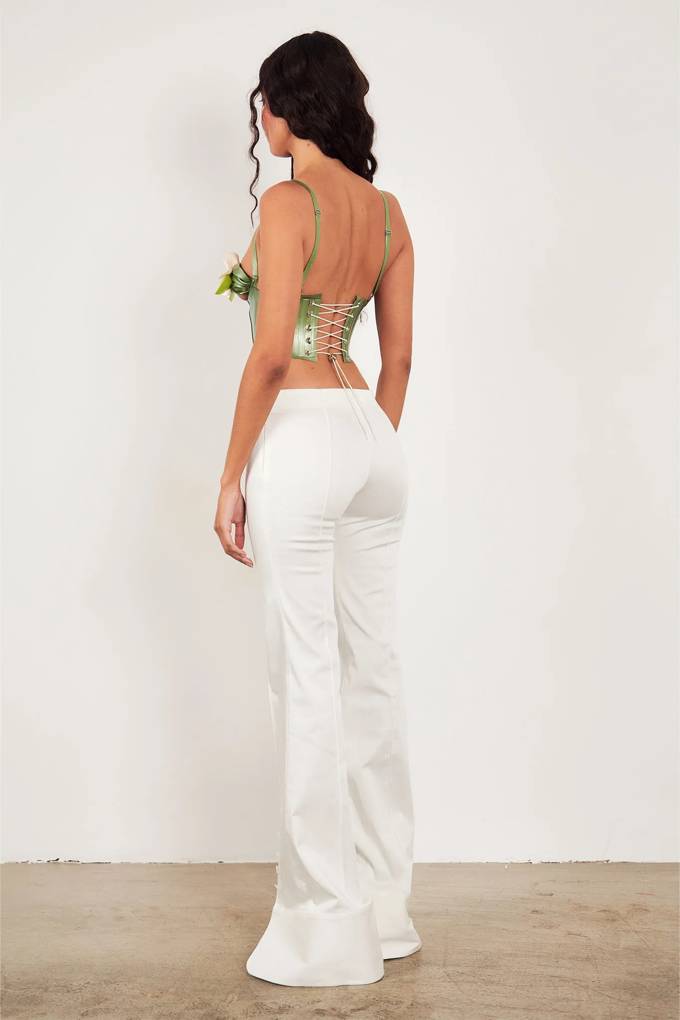 Miami Latex Corset Dollar Bill Green