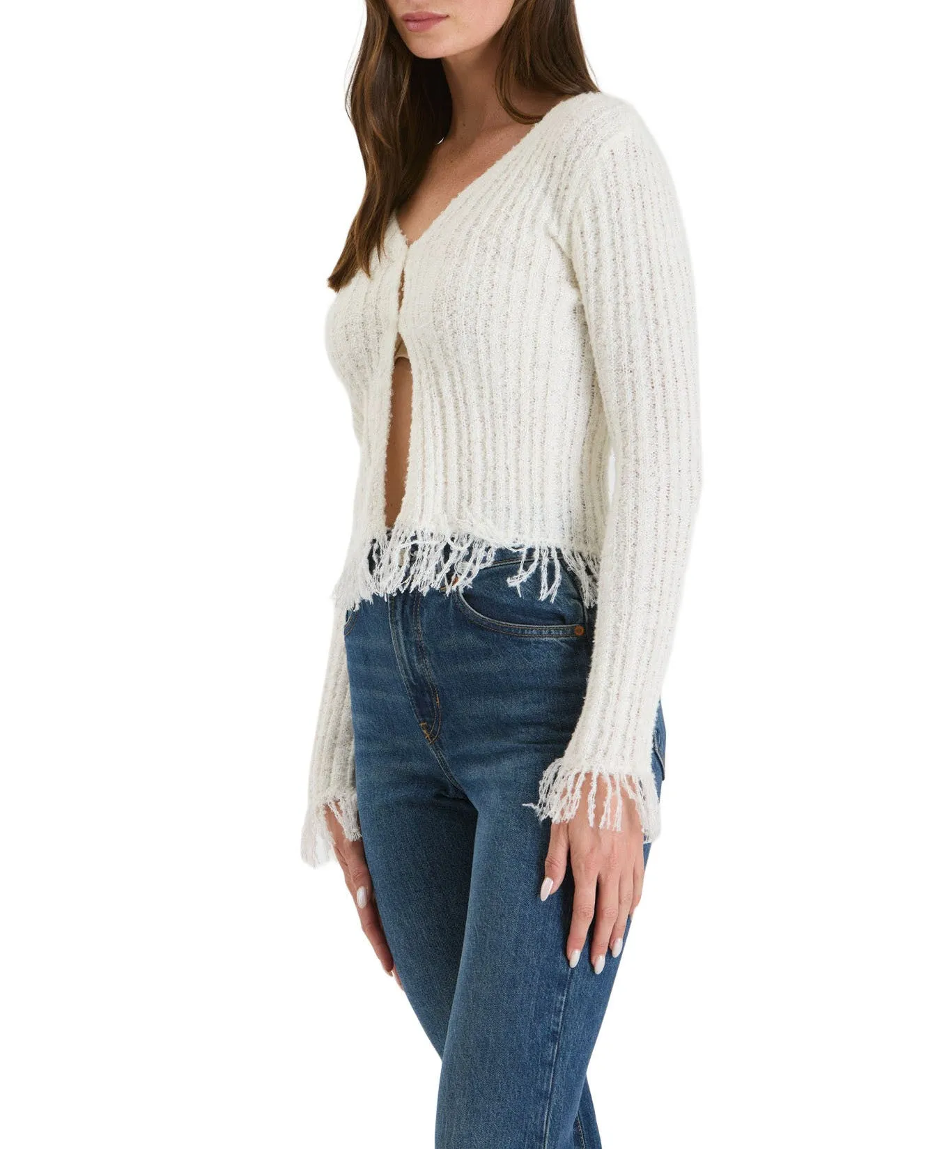 Moonbeam Fringe V-Neck Cardi