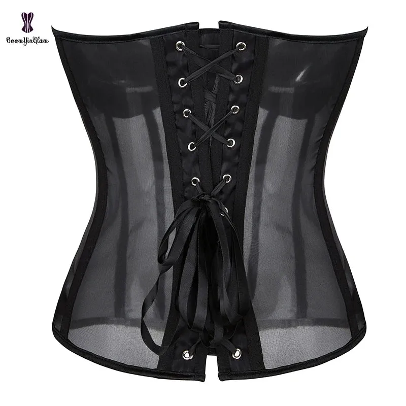 Plus Size Bra Transparent Mesh Corset