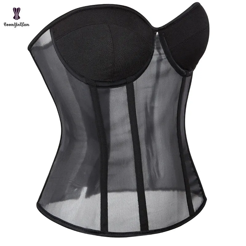 Plus Size Bra Transparent Mesh Corset