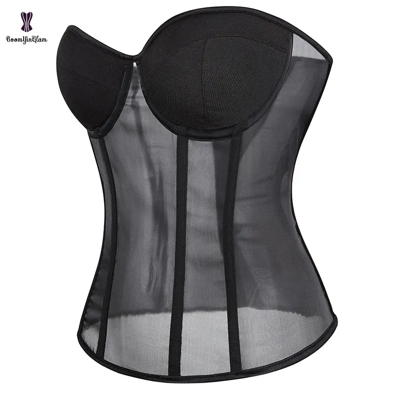 Plus Size Bra Transparent Mesh Corset