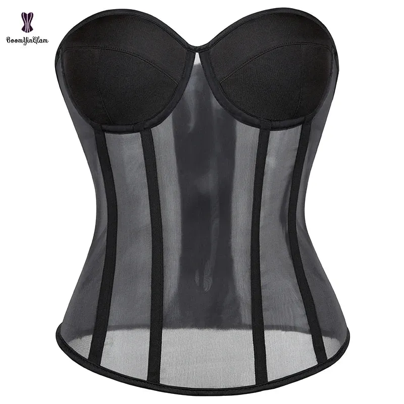 Plus Size Bra Transparent Mesh Corset