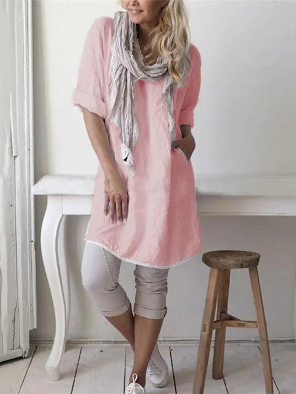 Plus Size Short Sleeves Loose Blouses&shirts Tops
