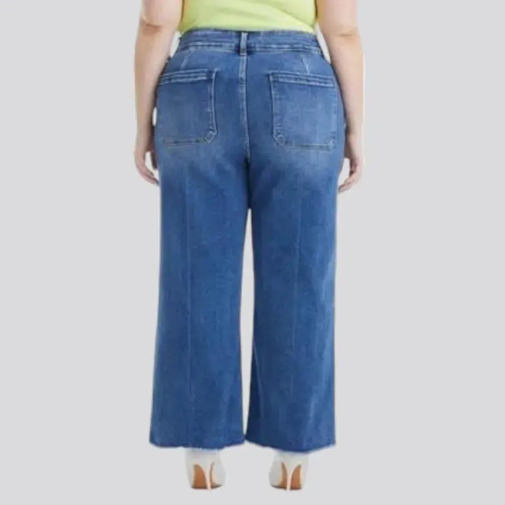 Plus-size women's wide-leg jeans