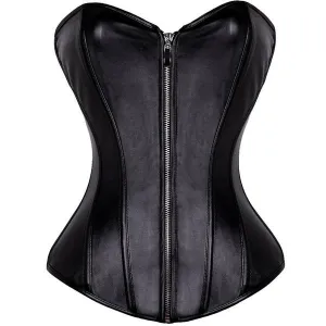 Plus Size Zipper Front Overbust Corset