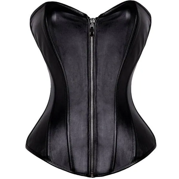 Plus Size Zipper Front Overbust Corset