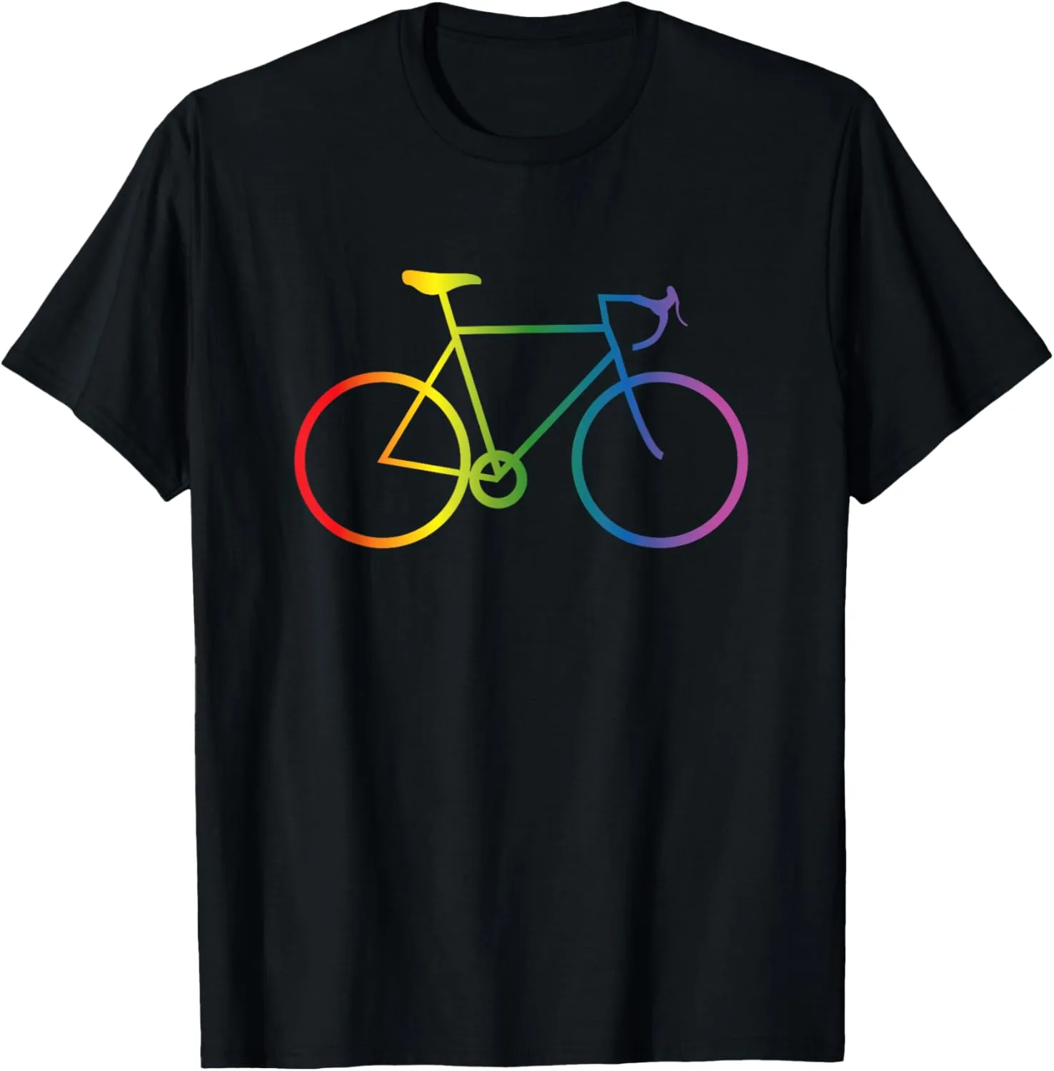 Rainbow Bike Gay Pride LGBTQ Cyclist Streetwear Rainbow Bike T-Shirt