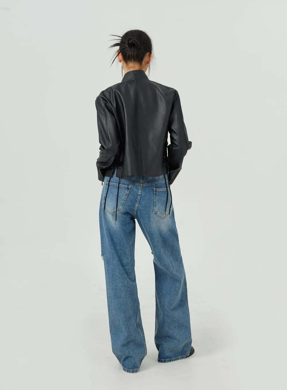 Ripped Wide Leg Jeans CM317