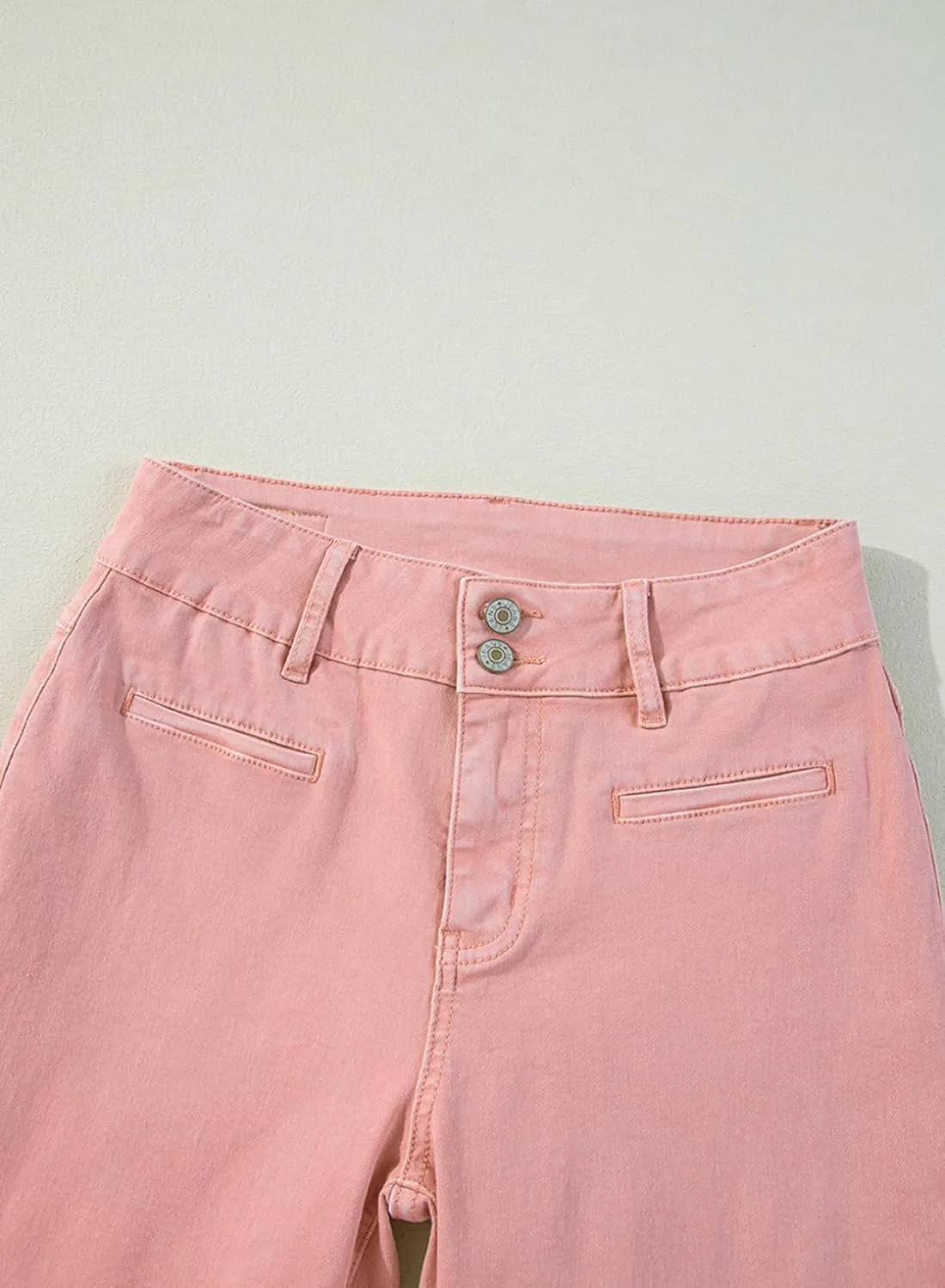 Sidefeel Women's Jeans High Waisted Straight Leg Stretchy Jeans Trendy Welt Pockets Loose Wide Leg Zimbaplatinum Denim Pants