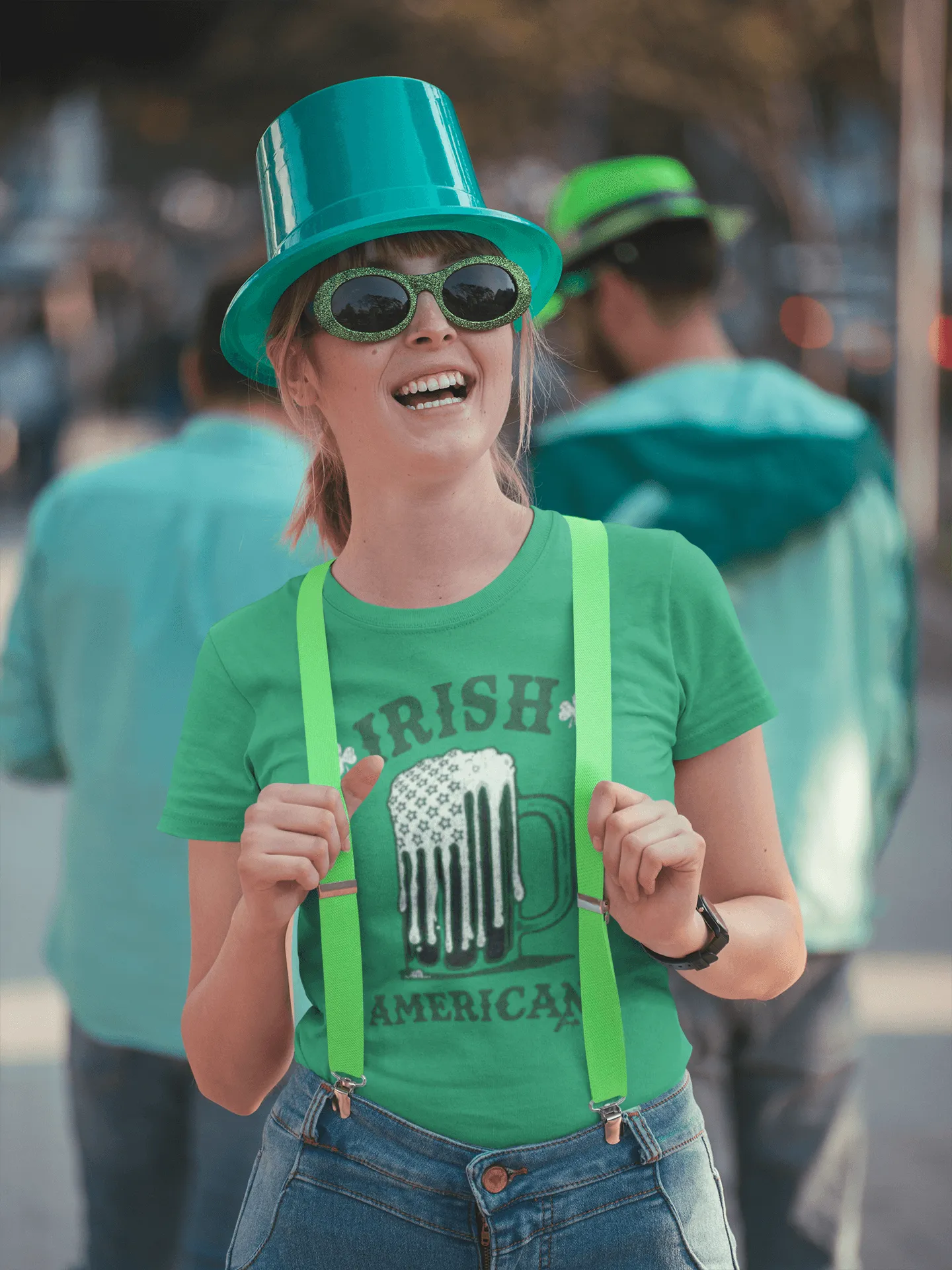 St. Patrick's Day T-shirt Irish Frosted Beer Mug Short Sleeve DTG Printed Crew Neck Top