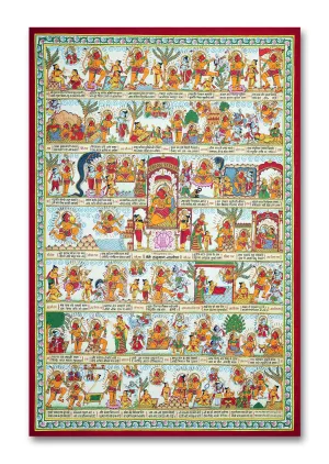 Tamatina Lord Hanuman Chalisa Wall Poster for Home, Temple | God Idol Religious unframed Wall Decor Poster | Size-36x24 Inch (92x61 cms)