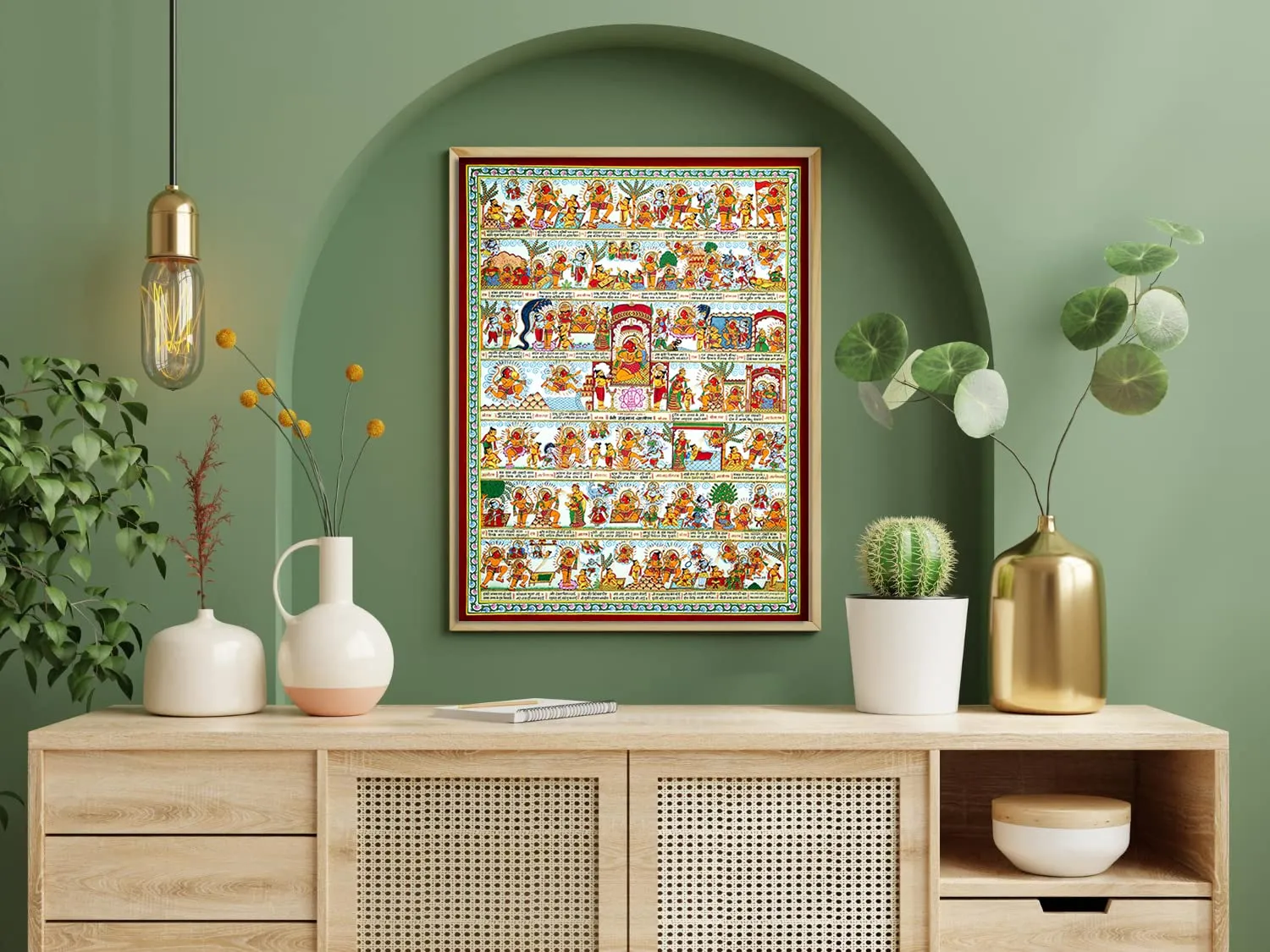 Tamatina Lord Hanuman Chalisa Wall Poster for Home, Temple | God Idol Religious unframed Wall Decor Poster | Size-36x24 Inch (92x61 cms)