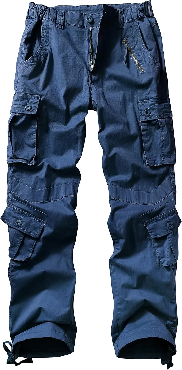 TRGPSG Women's Casual Combat Cargo Pants, Cotton Outdoor Camouflage Military Multi Pockets Work Pants