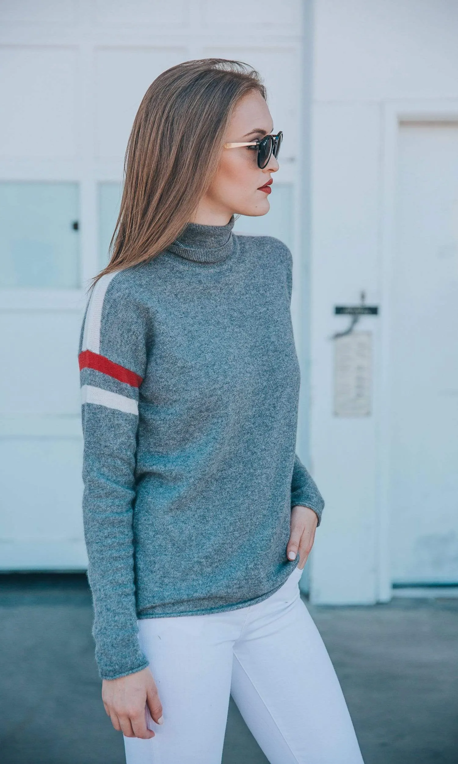 Velvet by Graham & Spencer Bonnie Stripe Cashmere Sweater