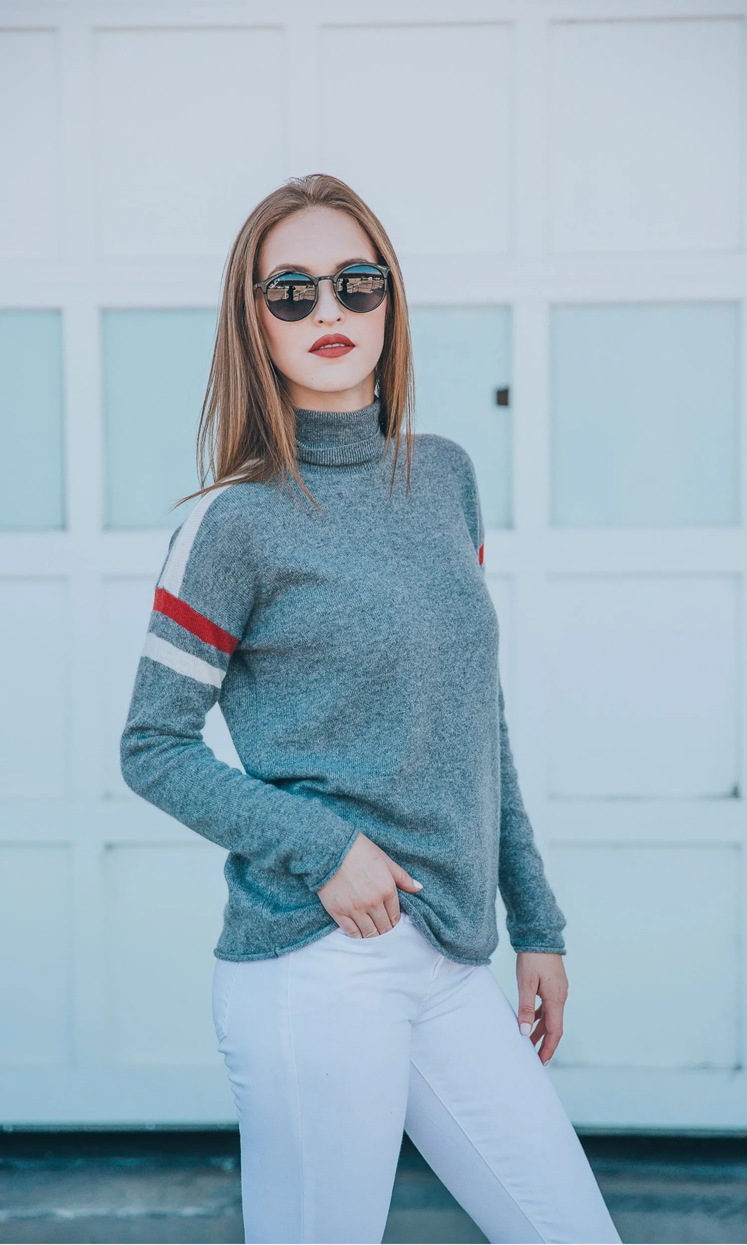 Velvet by Graham & Spencer Bonnie Stripe Cashmere Sweater