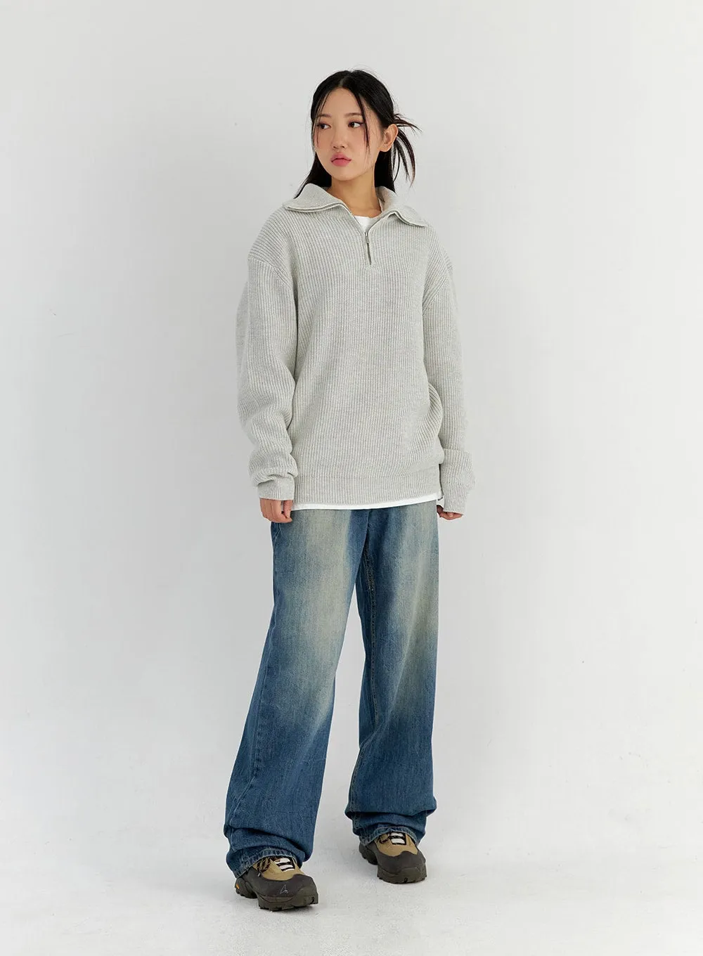 Washed Wide Leg Jeans CO327
