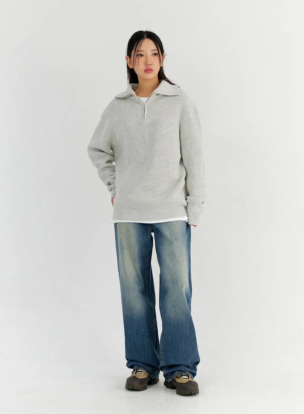 Washed Wide Leg Jeans CO327