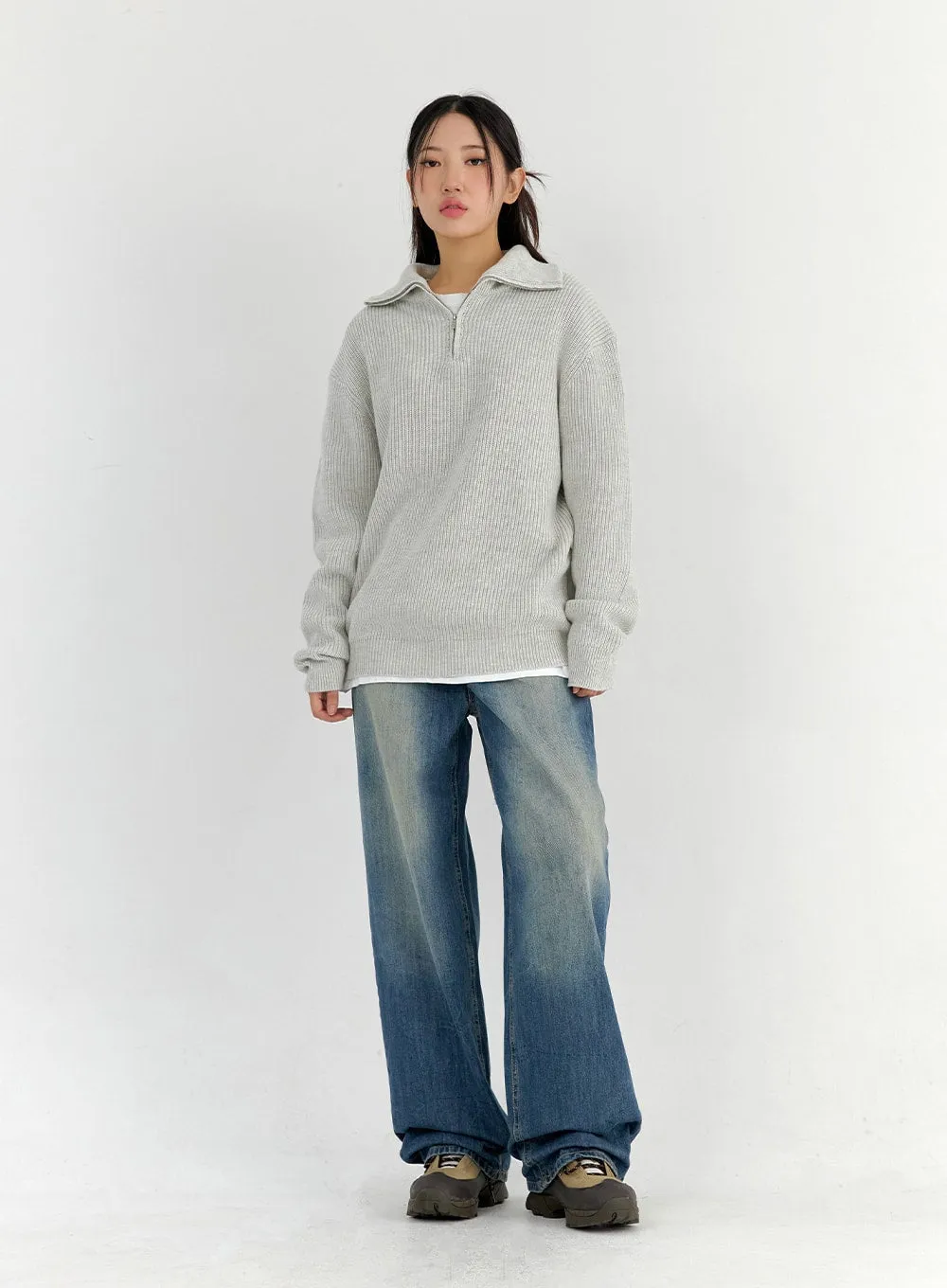 Washed Wide Leg Jeans CO327